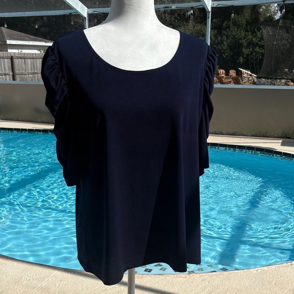 CeCe Elegant Navy Blue Women's Top